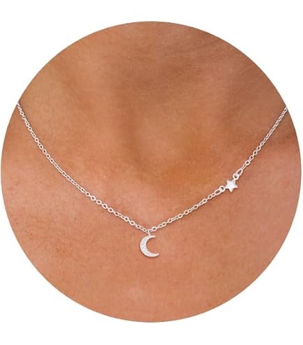Amazon.com: Silver Crescent Moon Choker - 925 Sterling Silver